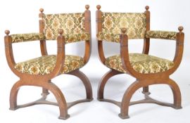 PAIR OF EARLY 20TH CENTURY GLASTONBURY THRONE CHAIRS