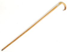 EARLY 20TH CENTURY HALLMARKED SILVER HORN HANDLED WALKING CANE