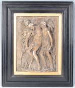 ANTIQUE PLASTER PLAQUE DEPICTING JESUS CHRIST AND ANGELS