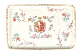 EDME SAMSON PARIS PORCELAIN RECTANGULAR CHINESE ARMORIAL PLATTER