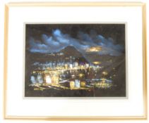20TH CENTURY GOUACHE PAINTING OF MONTE CARLO BAY