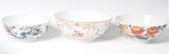 COLLECTION OF 18TH CENTURY ANTIQUE CHINESE PUNCH BOWLS