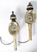 VICTORIAN PAIR OF 19TH CENTURY BRASS COACH LAMPS