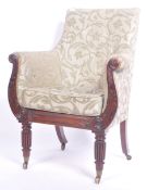 REGENCY REVIVAL GILLOWS STYLE LYRE FRONT LIBRARY CHAIR