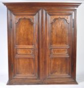 ANTIQUE 19TH CENTURY DUTCH MAHOGANY DOUBLE WARDROBE