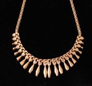 9CT GOLD FRINGE NECKLACE ON BACK CHAIN