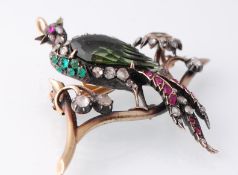 A 19th Century Bird of Paradise Figural Brooch