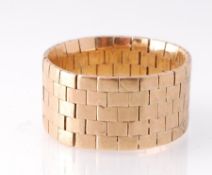 9CT GOLD HALLMARKED CHAIN BRICK LINK ARTICULATED RING