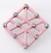 19TH CENTURY AESTHETIC MOVEMENT 15CT GOLD ENAMEL & DIAMOND PENDANT