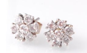 A Pair of Diamond Cluster Earrings
