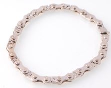 9CT WHITE GOLD BICYCLE LINK CHAIN BRACELET