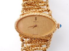 18CT GOLD CORUM LADIES COCKTAIL DRESS WRIST WATCH