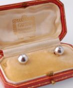 A Pair of Cased 18ct White Gold & Diamond Cartier Stud Earrings