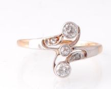A 19th Century Jugendstil Diamond Crossover Ring