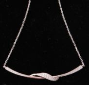 18CT WHITE GOL AND DIAMOND PENDANT NECKLACE APPROX .50CTS
