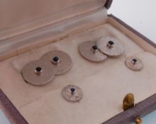 A Set of Cased Mellerio Madrid Cufflinks and Shirt Studs