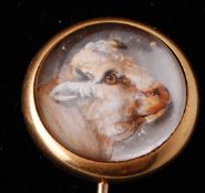 A Victorian Essex Crystal Gold Stick Pin