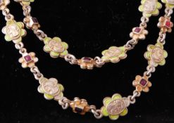 19th Century Art Nouveau Austro Hungarian Enamelled Guard Chain