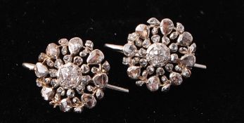 A Pair of 19th Century Cluster Earrings