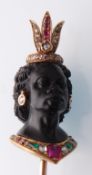 A Fine 19th Century Gold Ruby Emerald & Diamond Blackmore Pin