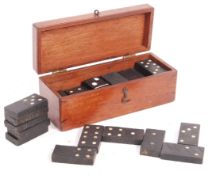 ANTIQUE DOMINO SET WITH WWI ALBERT FRANCE CONNECTI