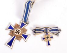 WWII GERMAN MOTHERS CROSS MEDAL & LAPEL PIN