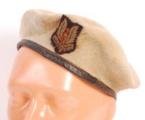 RARE WWII EARLY FREE FRENCH 3RD SAS CREAM BERET &