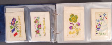 LARGE COLLECTION WWI FIRST WORLD WAR SILK POSTCARDS