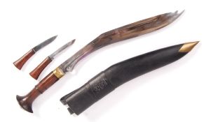 WWII SECOND WORLD WAR REPLICA GURKHA KUKRI KNIFE AND SCABBARD