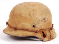 RARE WWII ORIGINAL GERMAN AFRIKA KORPS TAN STAHLHE