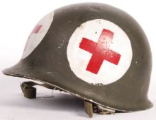 WWII SECOND WORLD WAR ERA US M1 FIRST PATTERN MEDIC HELMET