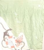 UNUSUAL WWII JAPANESE NAVY SWEETHEART FLAG & FAN