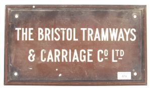 PRE WWII BRONZE PLAQUE ' THE BRISTOL TRAMWAYS & CARRIAGE CO LTD '