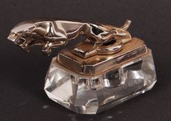 ORIGINAL VINTAGE CHROMED JAGUAR MASCOT PAPERWEIGHT