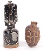 WWII BRITISH MORTAR SHELL & MILLS BOMB RELICS