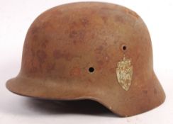 RARE WWII GERMAN ARMY M35 COMBAT HELMET REPURPOSED
