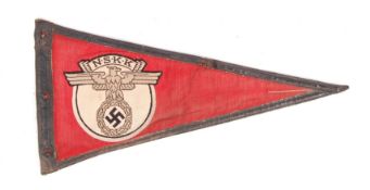 WWII GERMAN NAZI THIRD REICH NSKK PENNANT VEHICLE FLAG