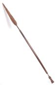 19TH / 20TH CENTURY AFRICAN SUDANESE LEAF SHAPE POLEARM SPEAR
