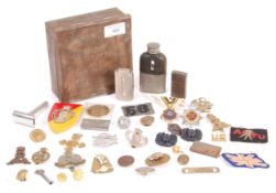 ASSORTED WWII BUTTONS, BADGES & PATCHES