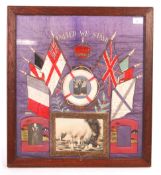 WWII SECOND WORLD WAR NAVAL REMEMBRANCE SILK TAPESTRY