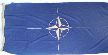 LARGE SCARCE 1950'S NATO LINEN BASE FLAG