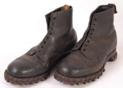 RARE PAIR WWII BEF DUNKIRK USED HOBNAIL BOOTS