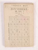 RARE WWI FIRST WORLD WAR TRENCH MAP OF BELGIUM