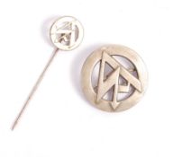 RARE ORIGINAL WWII NAZI GERMAN ' SA ' CAP BADGE &