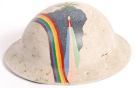 RARE WWII BRODIE HELMET - LATER PAINTED IN 1960'S