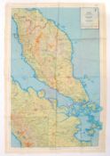ORIGINAL WWII SILK ' ESCAPE & EVADE ' MAP OF MALAY