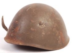 RARE WWII ITALIAN STEEL COMBAT HELMET CAPTURED IN
