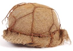 RARE ORIGINAL WWII GERMAN BATTLE DAMAGED HELMET