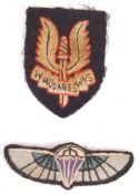 RARE ORIGINAL WWII SAS WHO DARES WINS PATCH & WING