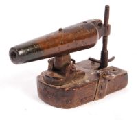 RARE EARLY BRONZE MODEL OF A CARRONADE CANNON